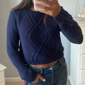Navy/Indigo Cropped Sweater